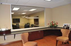 Custom Etched Glass Office Decor